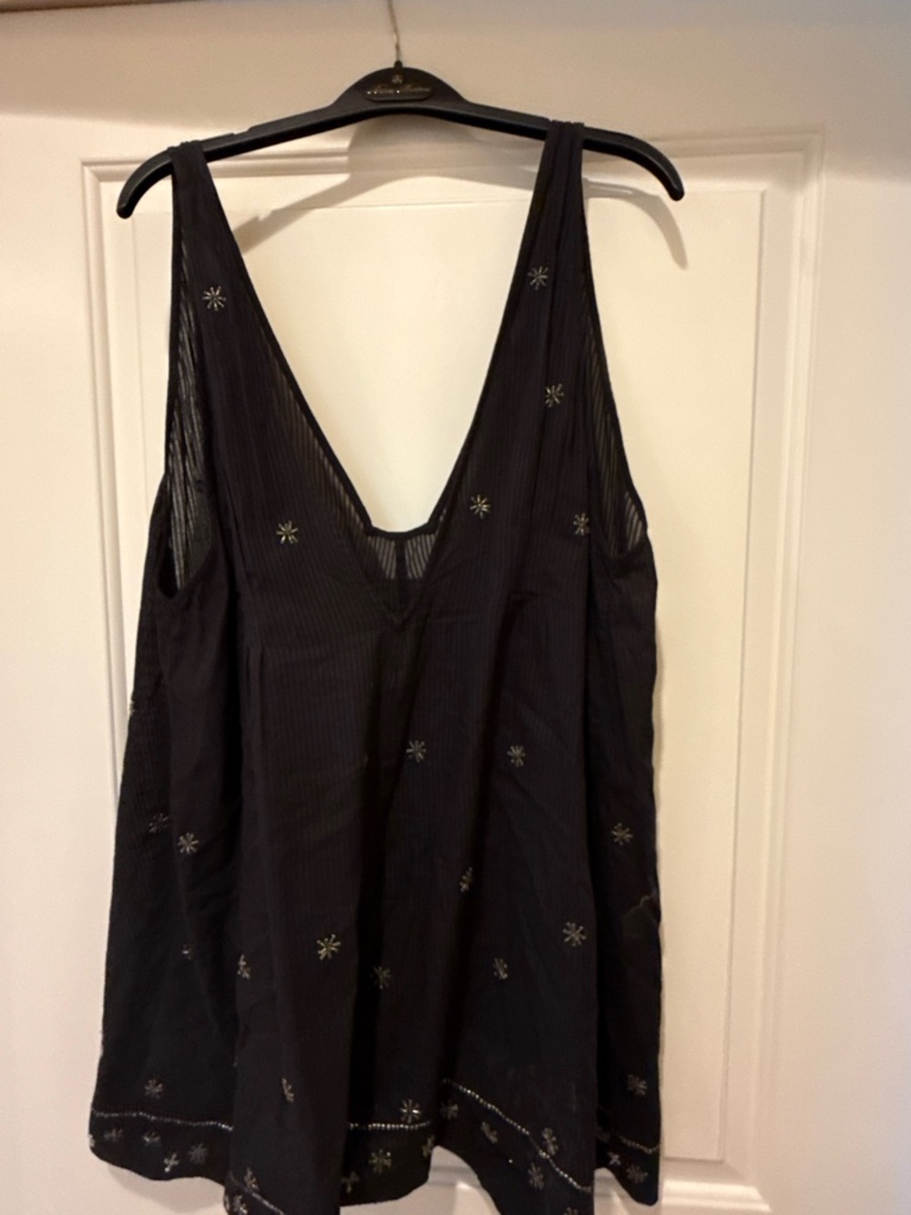 Free People Black Beaded Sleeveless Top Dress
